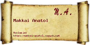 Makkai Anatol névjegykártya